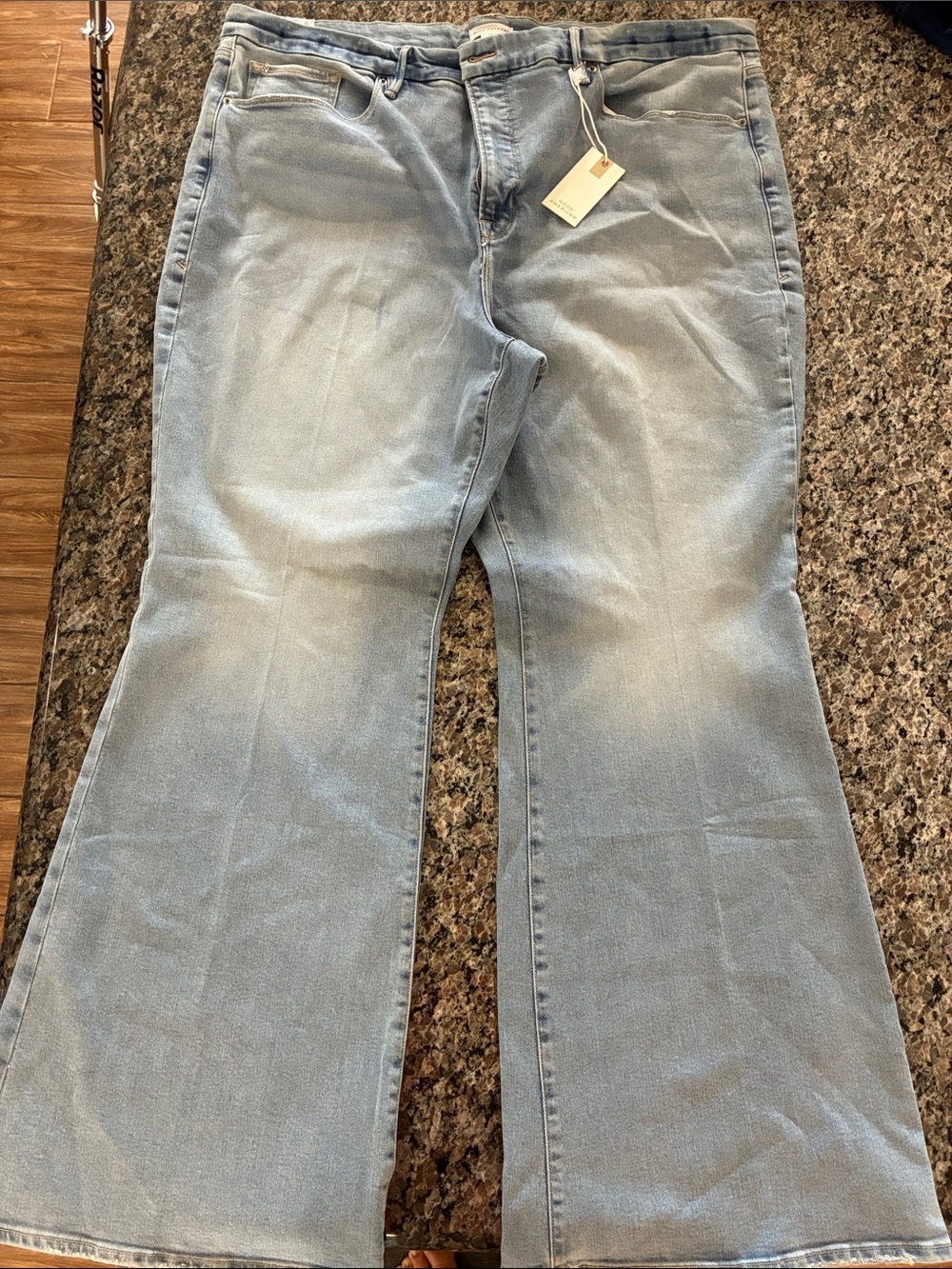 Good American Light Blue Flare Jeans